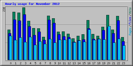 Hourly usage for November 2012