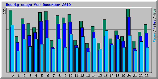 Hourly usage for December 2012