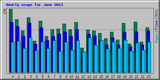 Hourly usage for June 2013