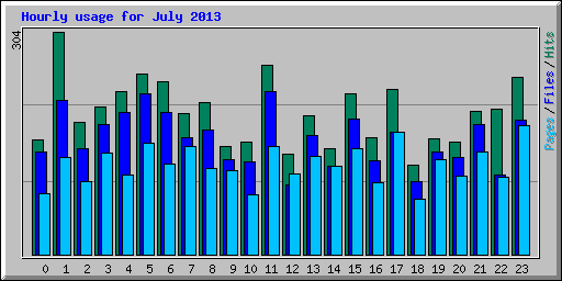 Hourly usage for July 2013