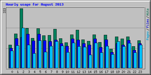 Hourly usage for August 2013