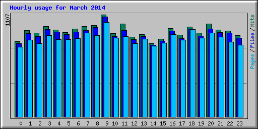 Hourly usage for March 2014