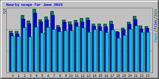 Hourly usage for June 2015