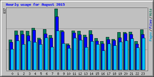 Hourly usage for August 2015