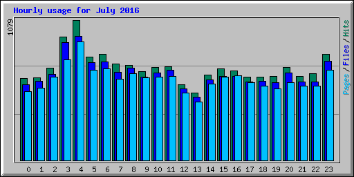Hourly usage for July 2016