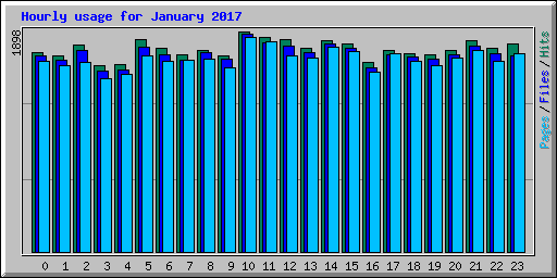 Hourly usage for January 2017